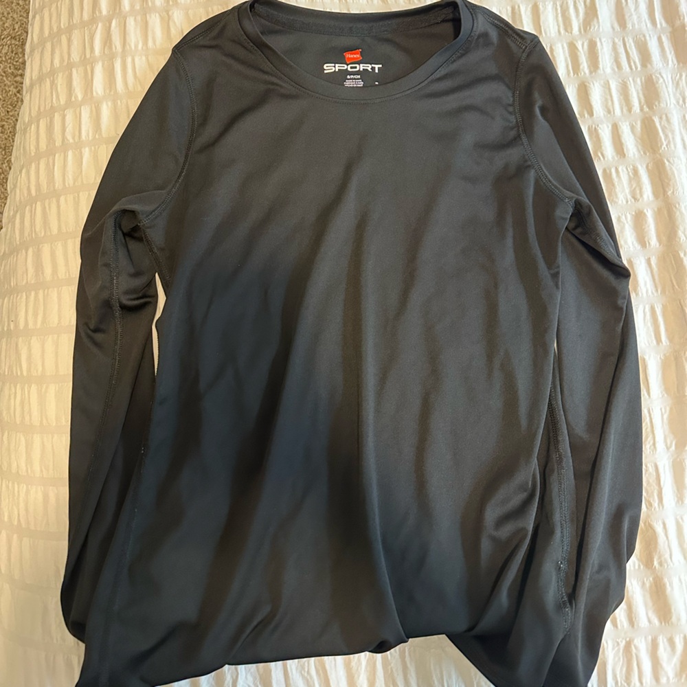 Hanes Black Long Sleeve Tee